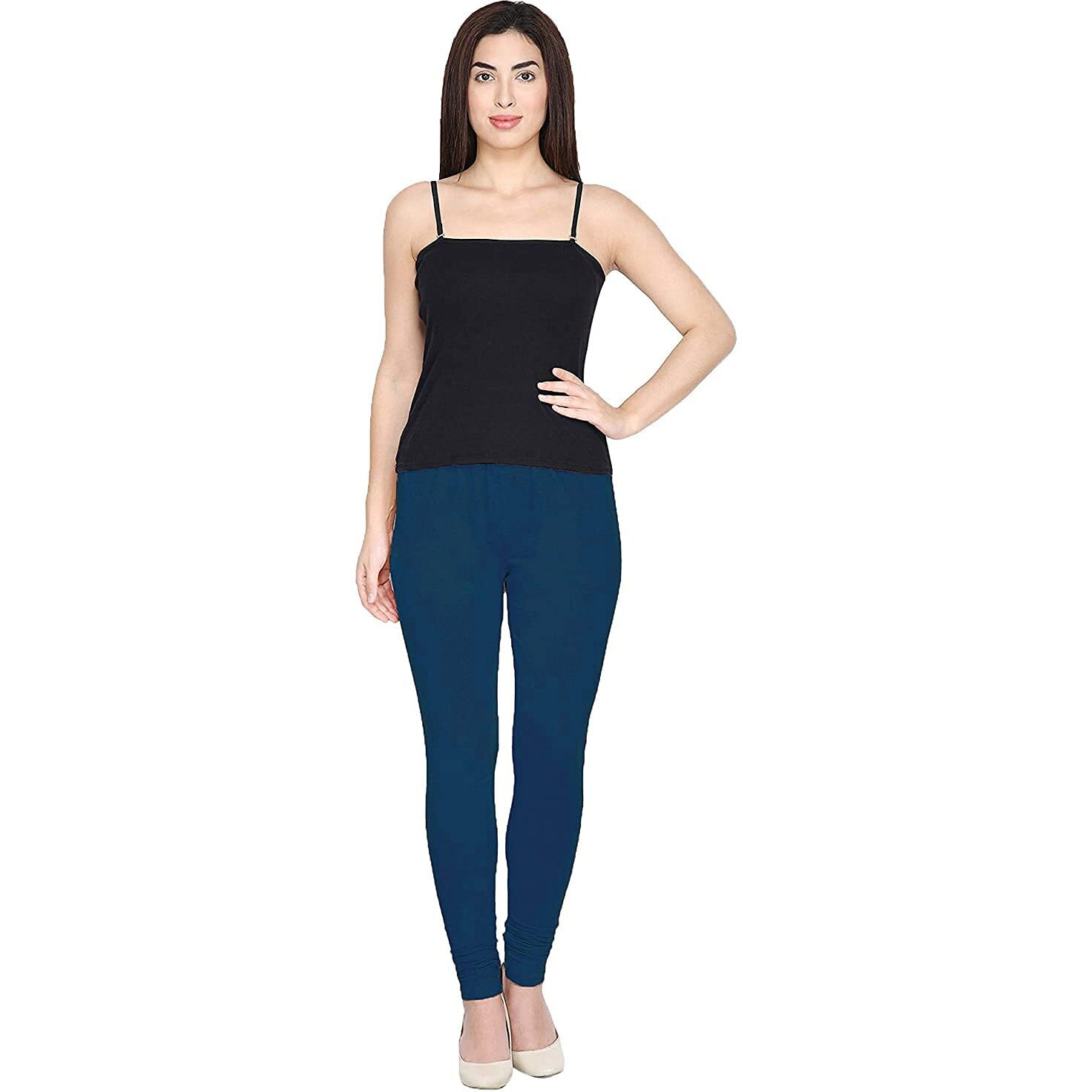 Shasmi Women's Stretch Leggings Com Chudidar Blue Morpich 71 M