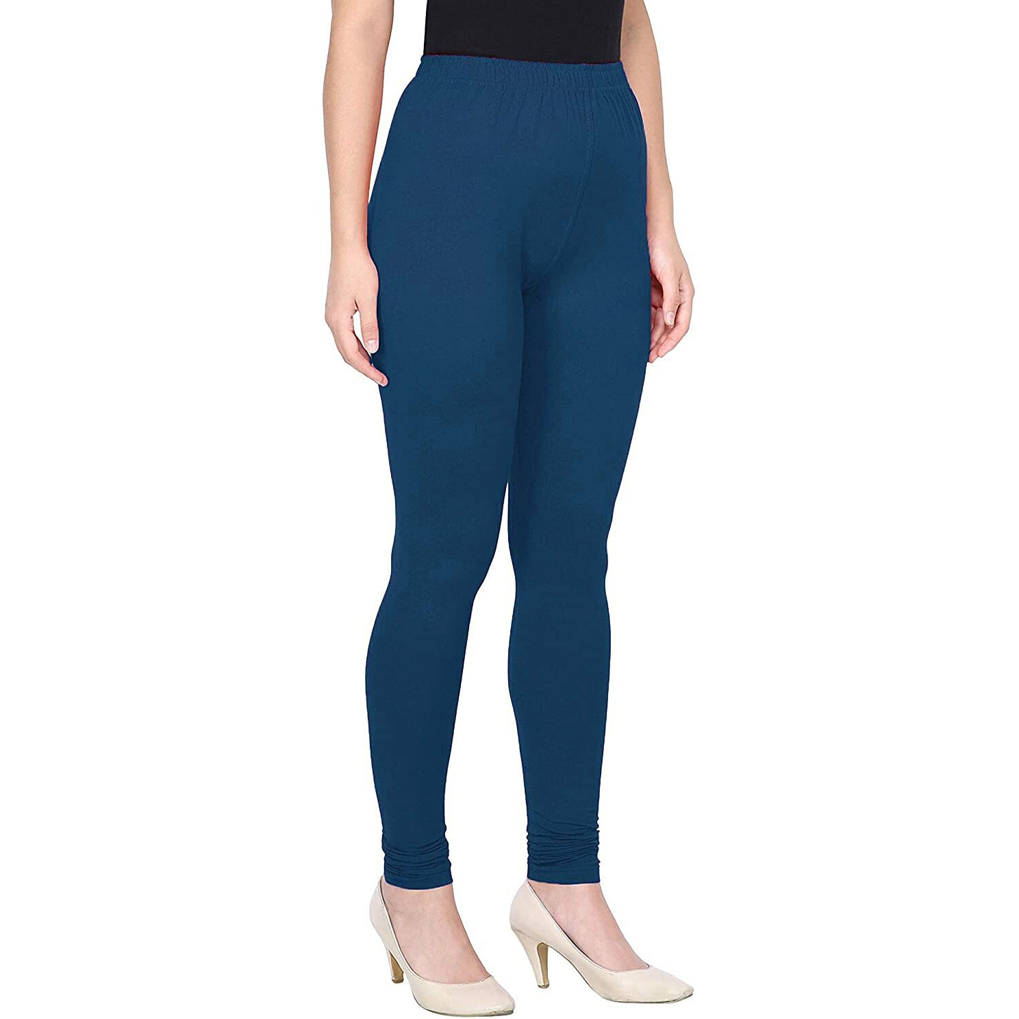 Shasmi Women's Stretch Leggings Com Chudidar Blue Morpich 71 M