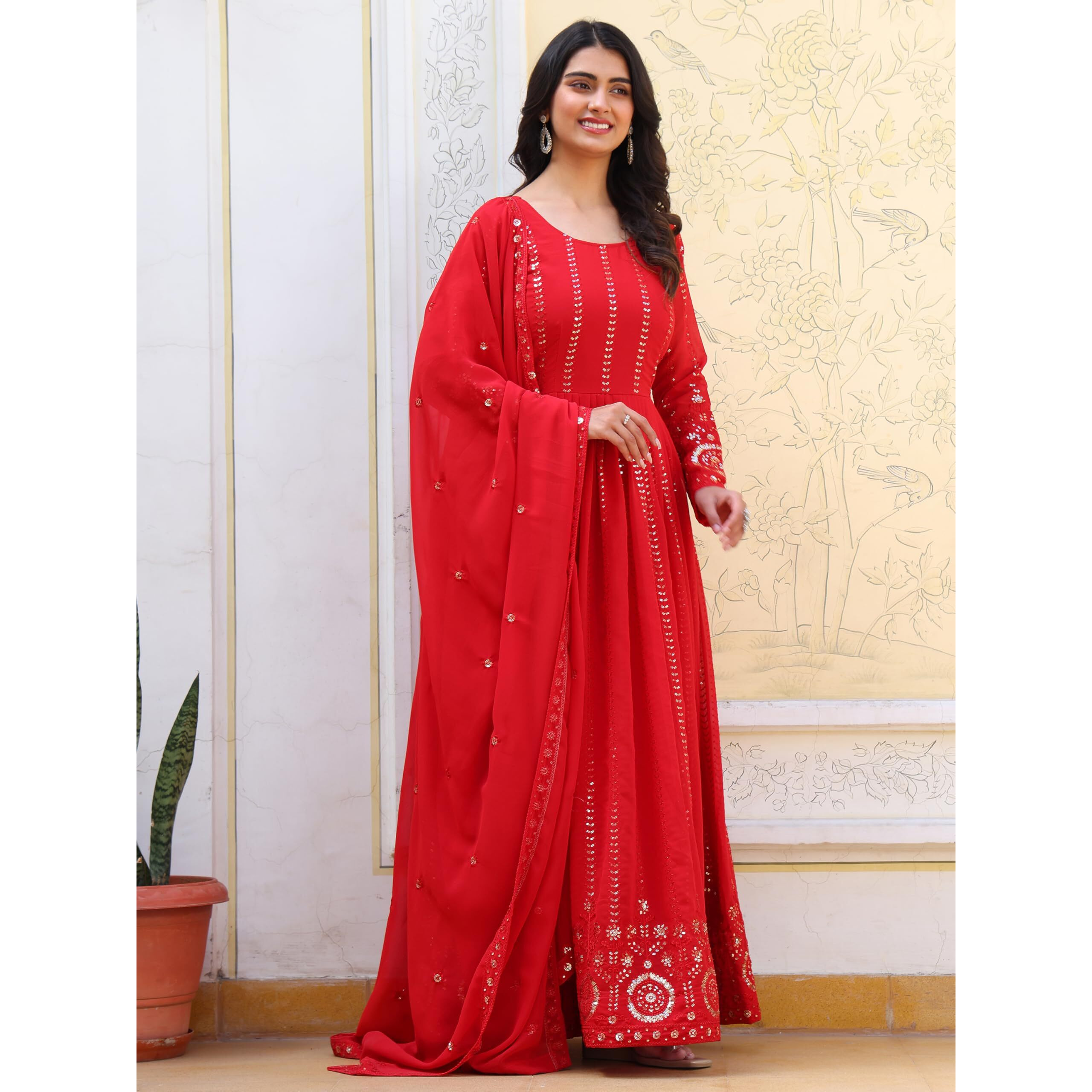Fashion Basket Embroidered Anarkali Dress For Women