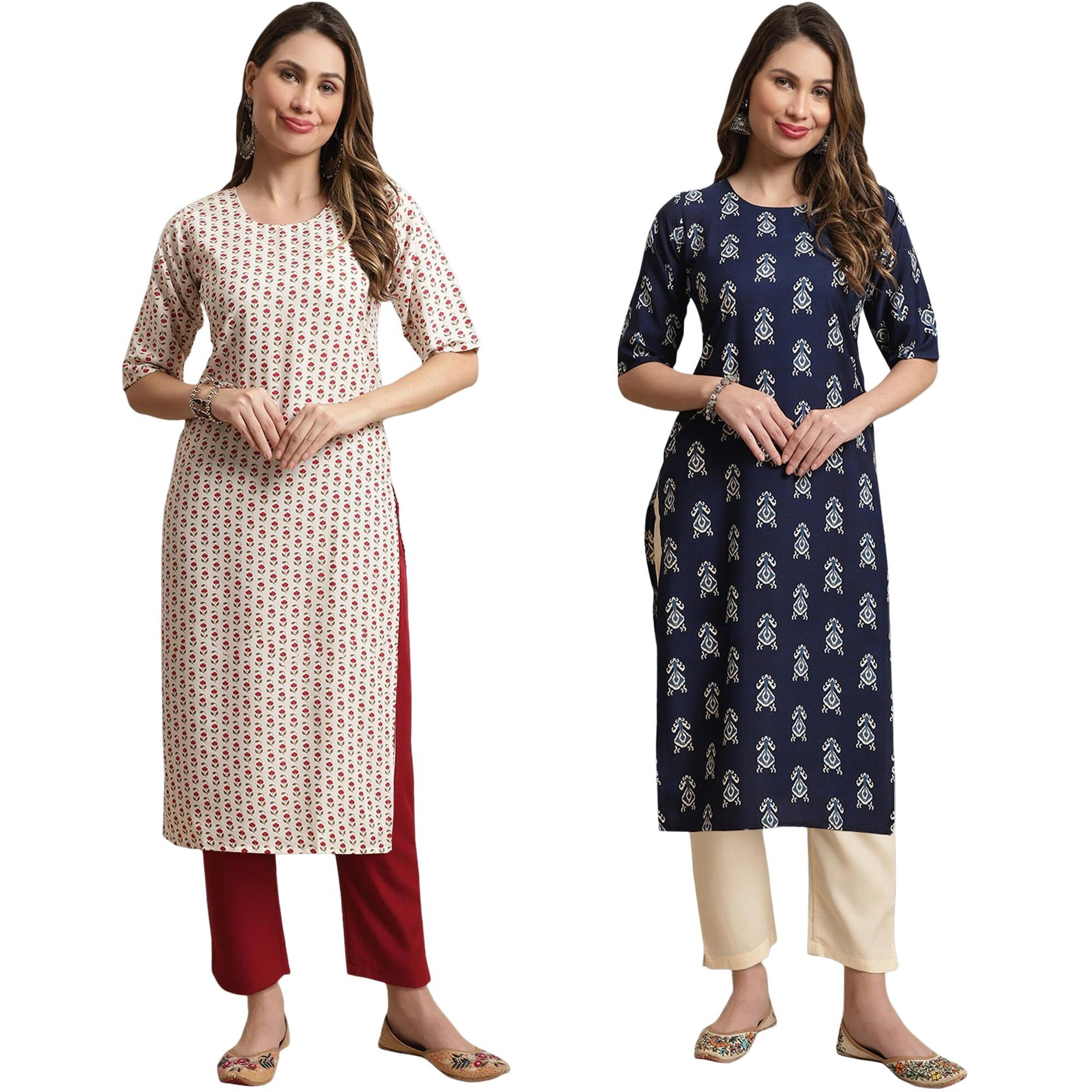 Tee Projekt Crepe Printed Kurta & Pant Set For Women Ethnic Wear Casual Wear Kurta Set