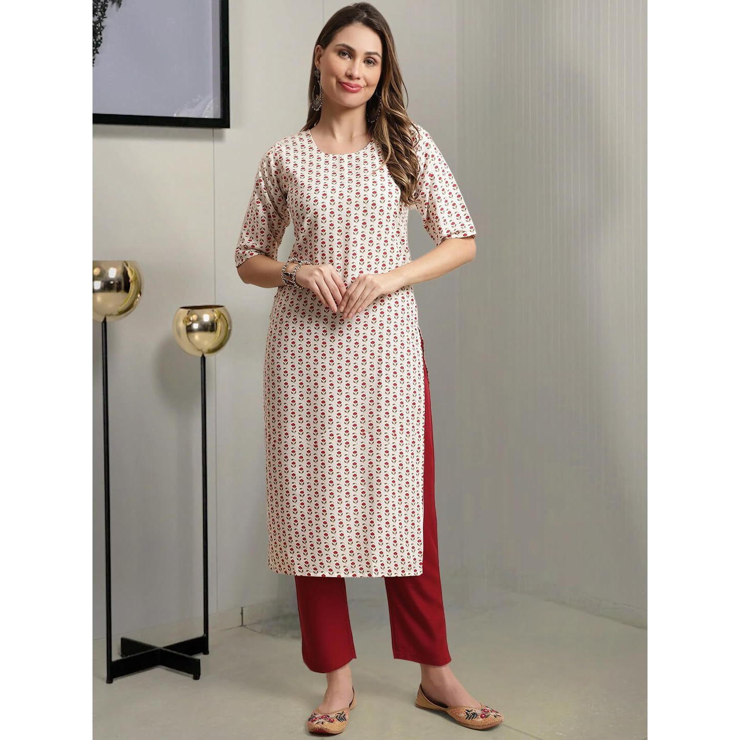 Tee Projekt Crepe Printed Kurta & Pant Set For Women Ethnic Wear Casual Wear Kurta Set