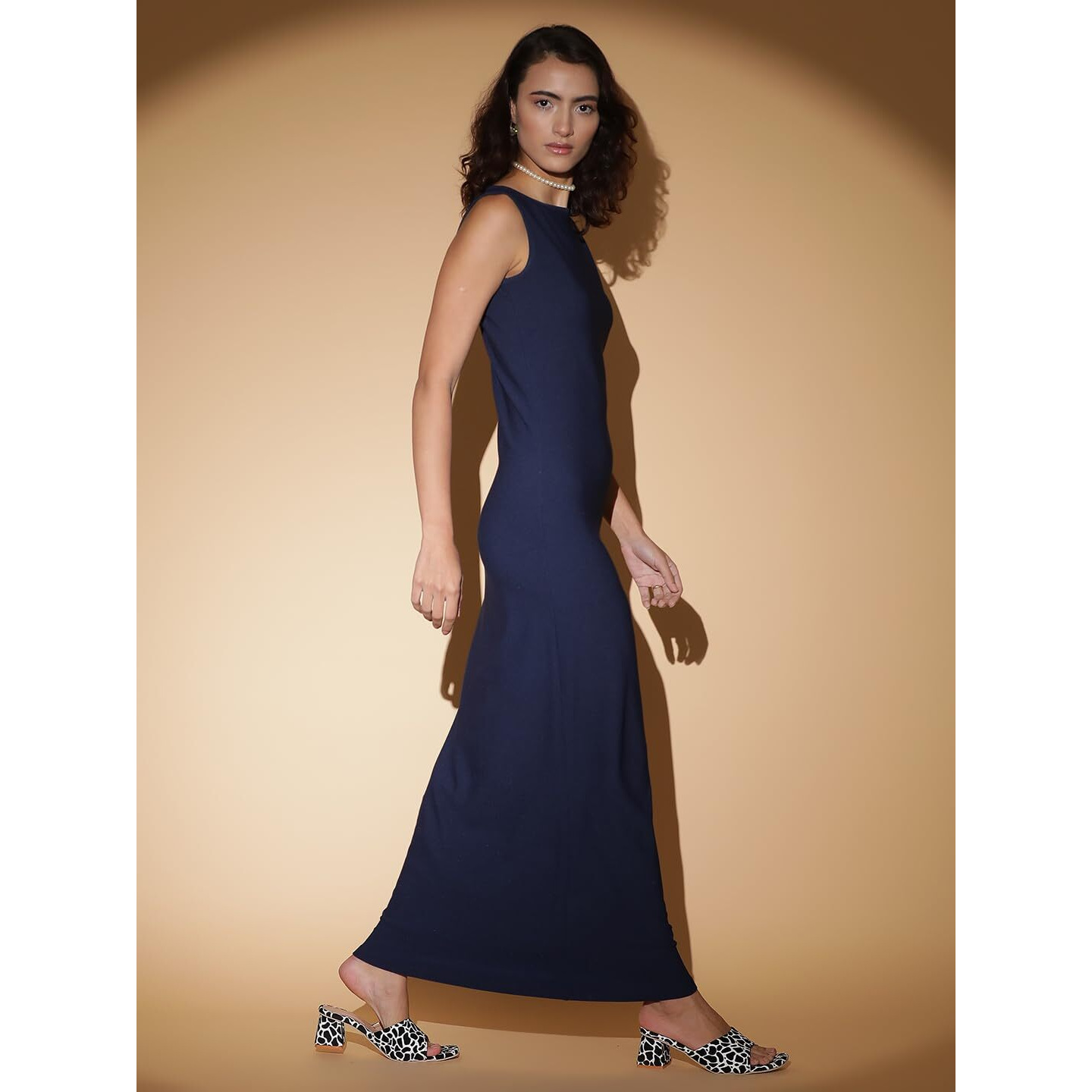 Kotty Women's Boat Neck Maxi Dress(Blue,S)