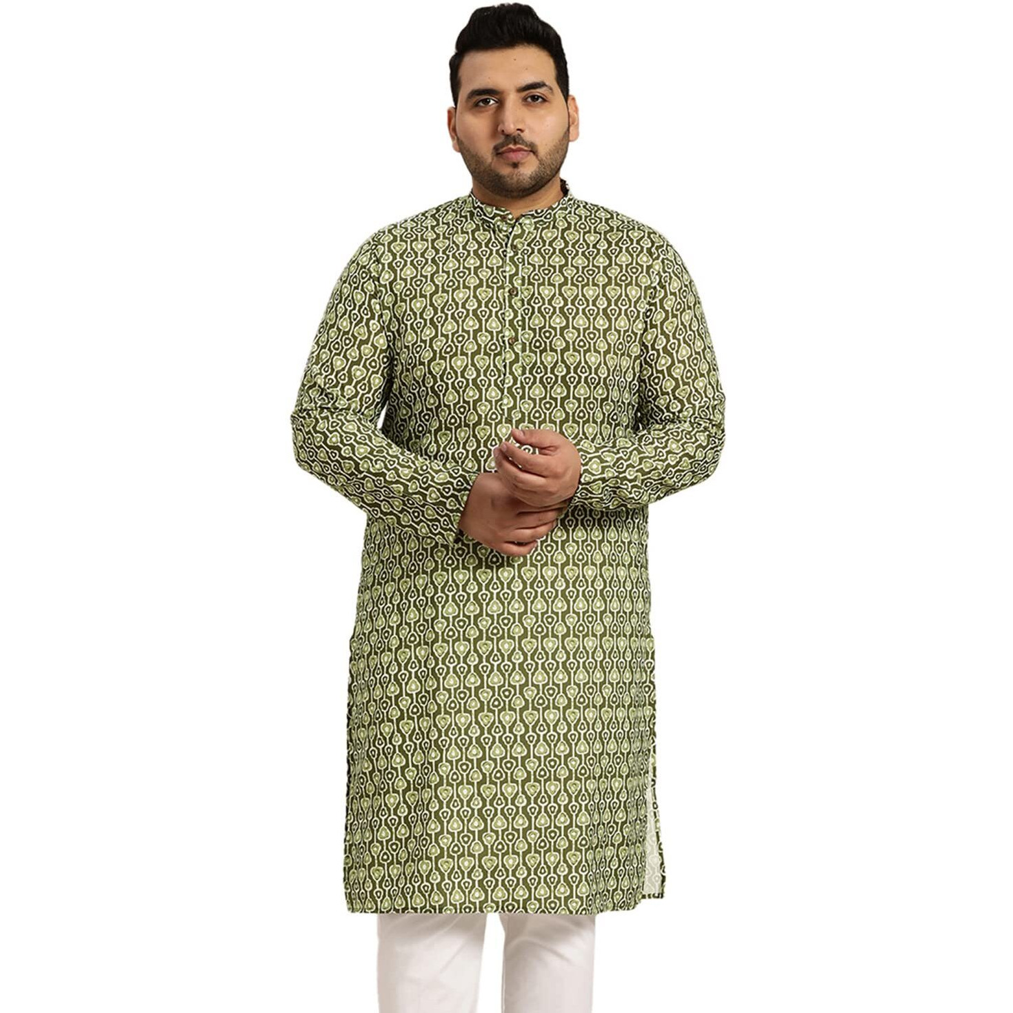 Sojanya Plus (Since 1958) Men's Cotton Printed Only Long Kurta