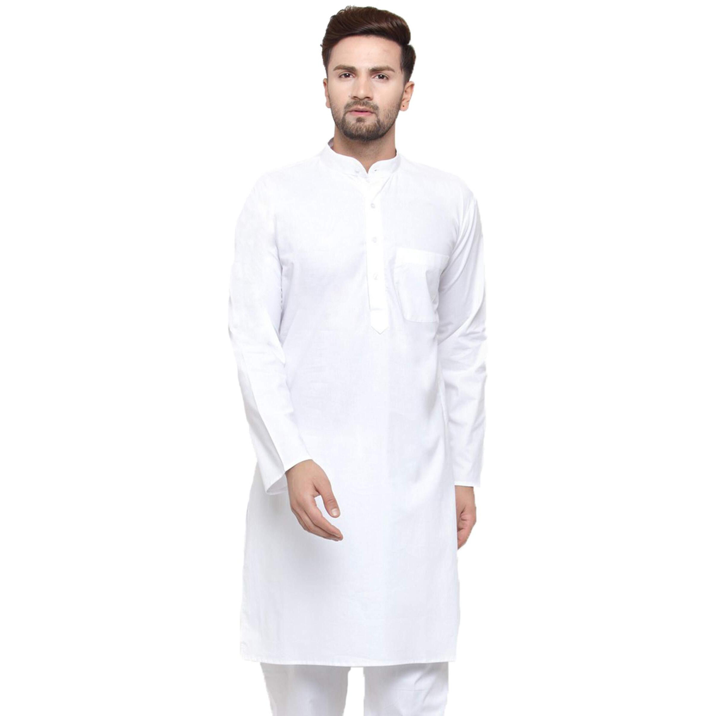 Jompers Men's Kurta (White,L)