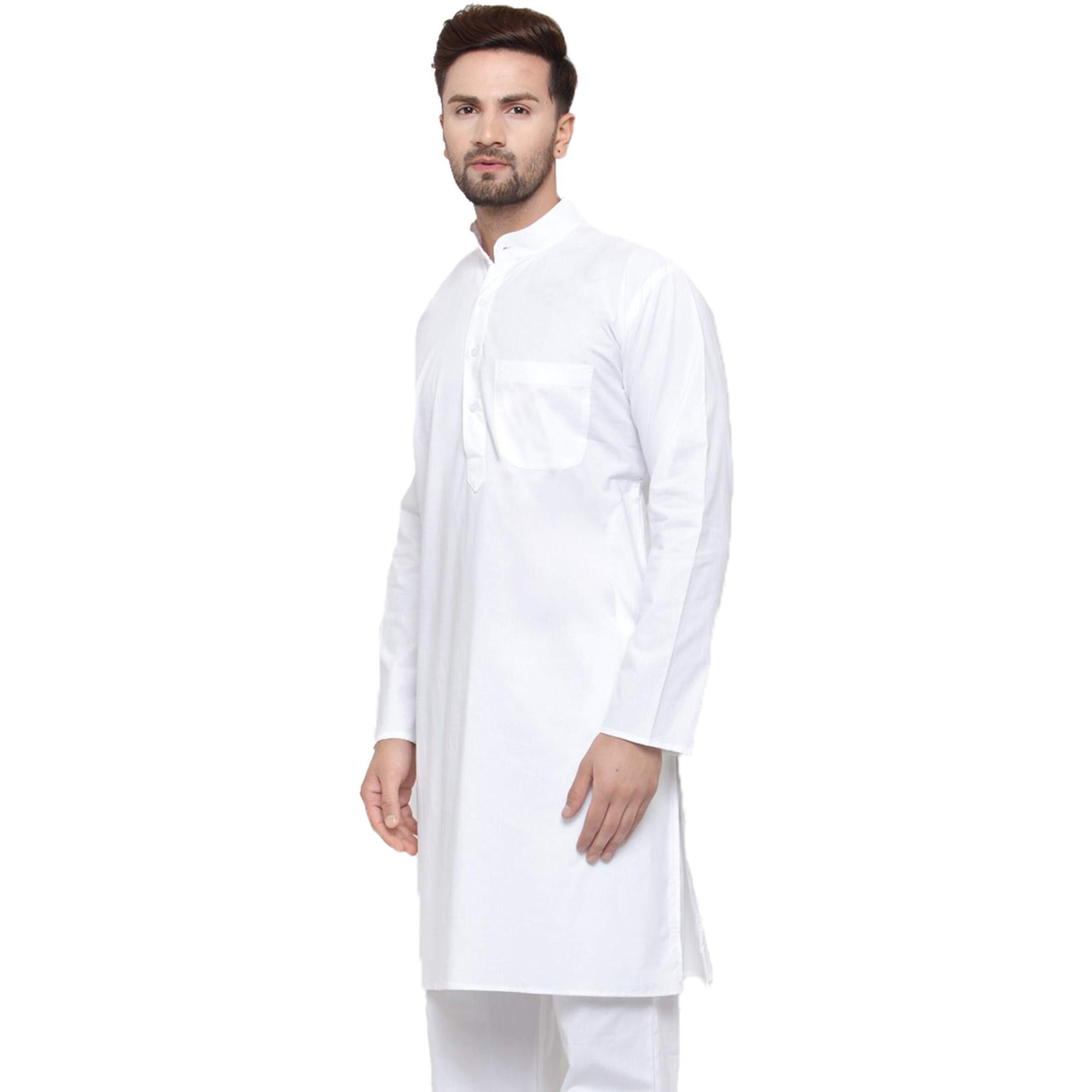 Jompers Men's Kurta (White,L)