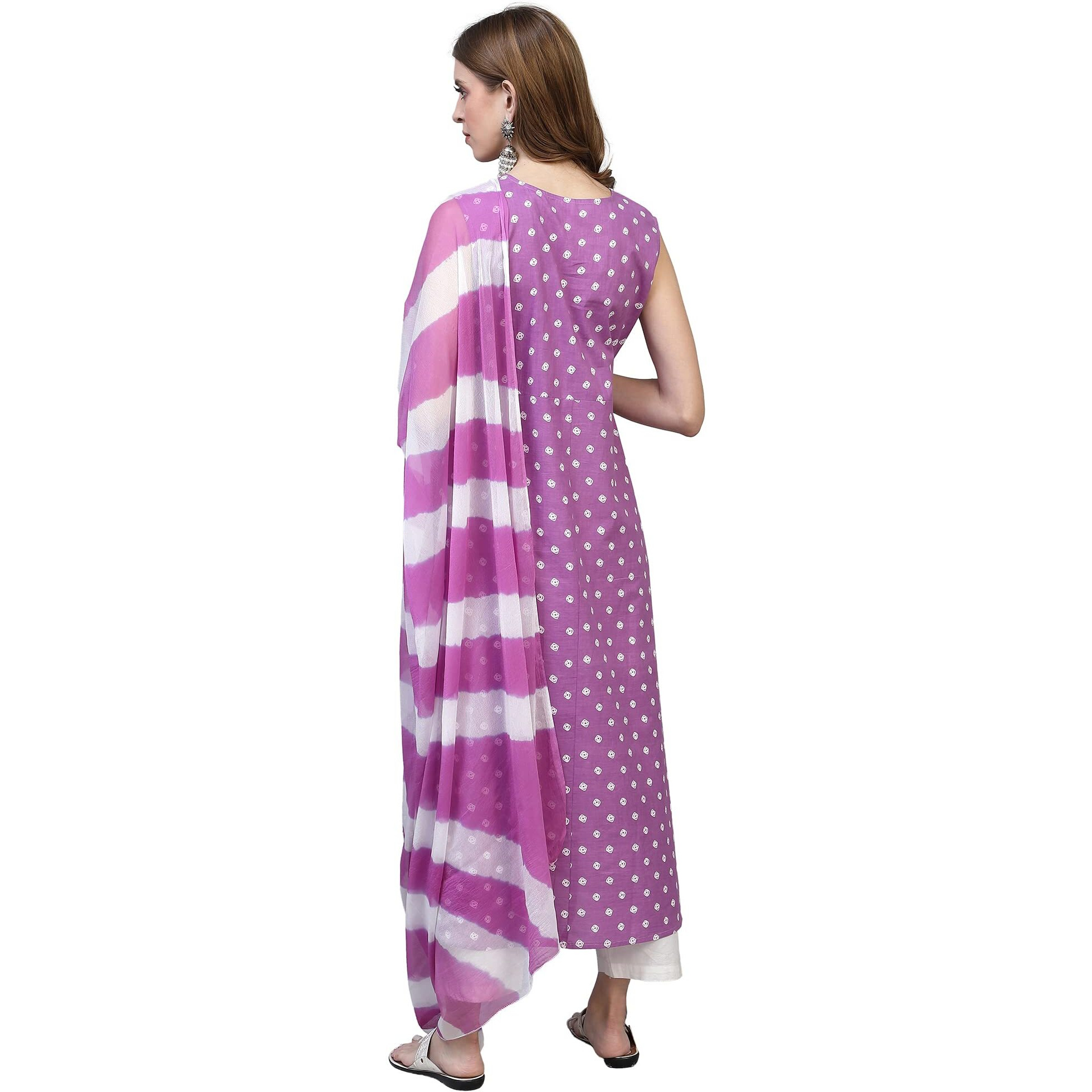 Stylum Women's Rayon A Line Kurta With Dupatta (Purplekawa42_Purple, Xl)