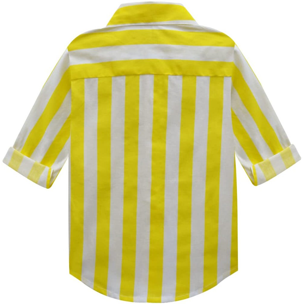 A.T.U.N. (All Things Uber Nice) A.T.U.N. Boys Shirt_Bsht Lmt Stp_7-8Y_Yellow-White