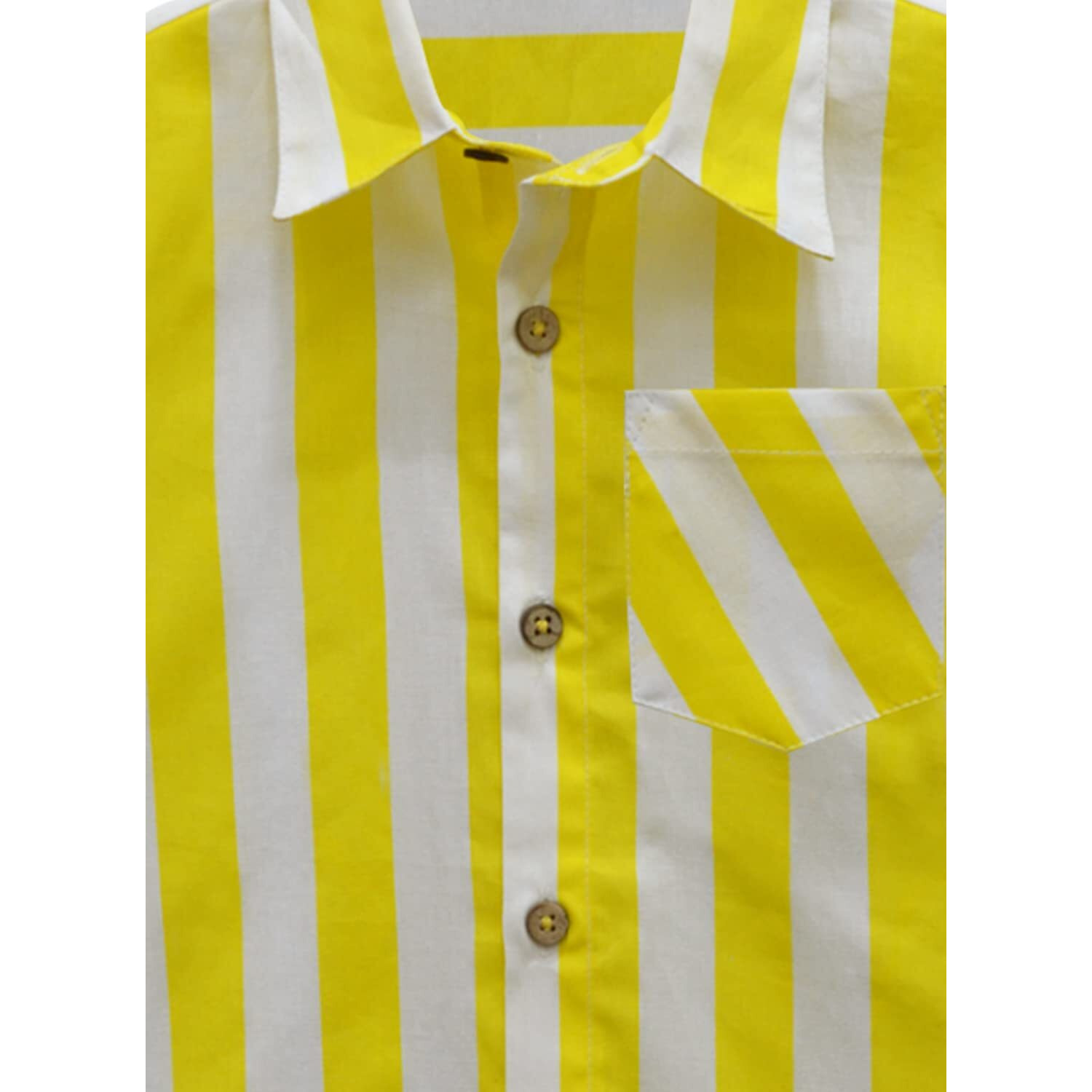 A.T.U.N. (All Things Uber Nice) A.T.U.N. Boys Shirt_Bsht Lmt Stp_7-8Y_Yellow-White
