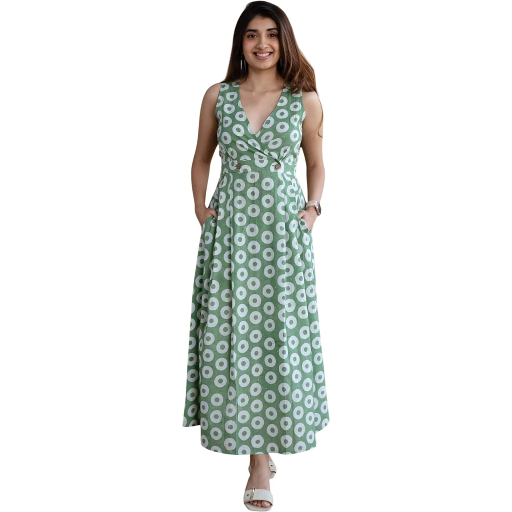 Fabnex One Piece Kurta Gown For Women (K-111) Green