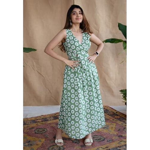 Fabnex One Piece Kurta Gown For Women (K-111) Green