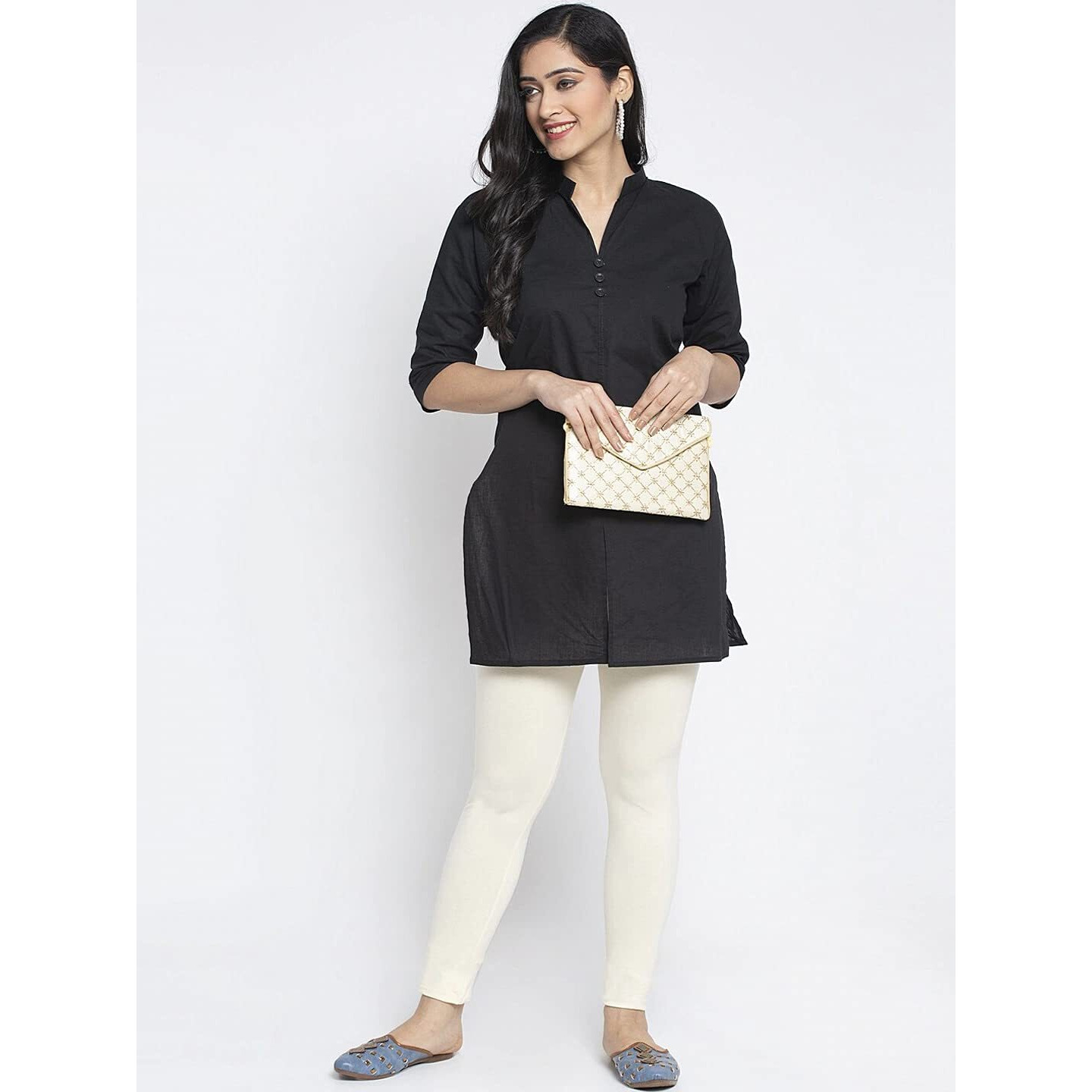 Shasmi Women's Stretch Leggings Ankle Off-White 16 M