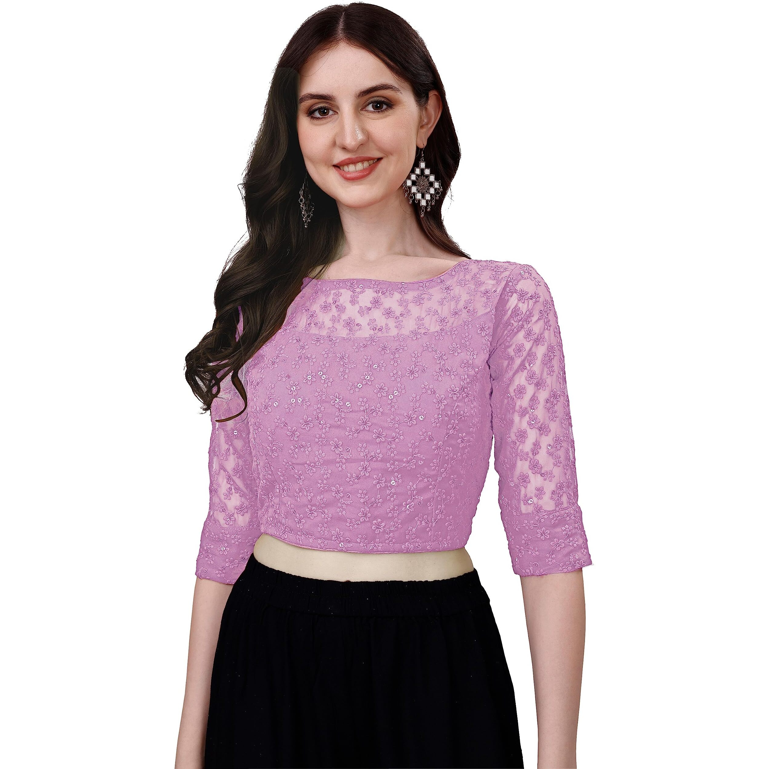 Pujia Mills Blouse For Women Blouse Readymade Stylish Design Blouses For Women Readymade Blouse For Women Stylish Fancy Blouse Stitched Blouse For Women Saree Blouse Baby Pink Blouse Readymade