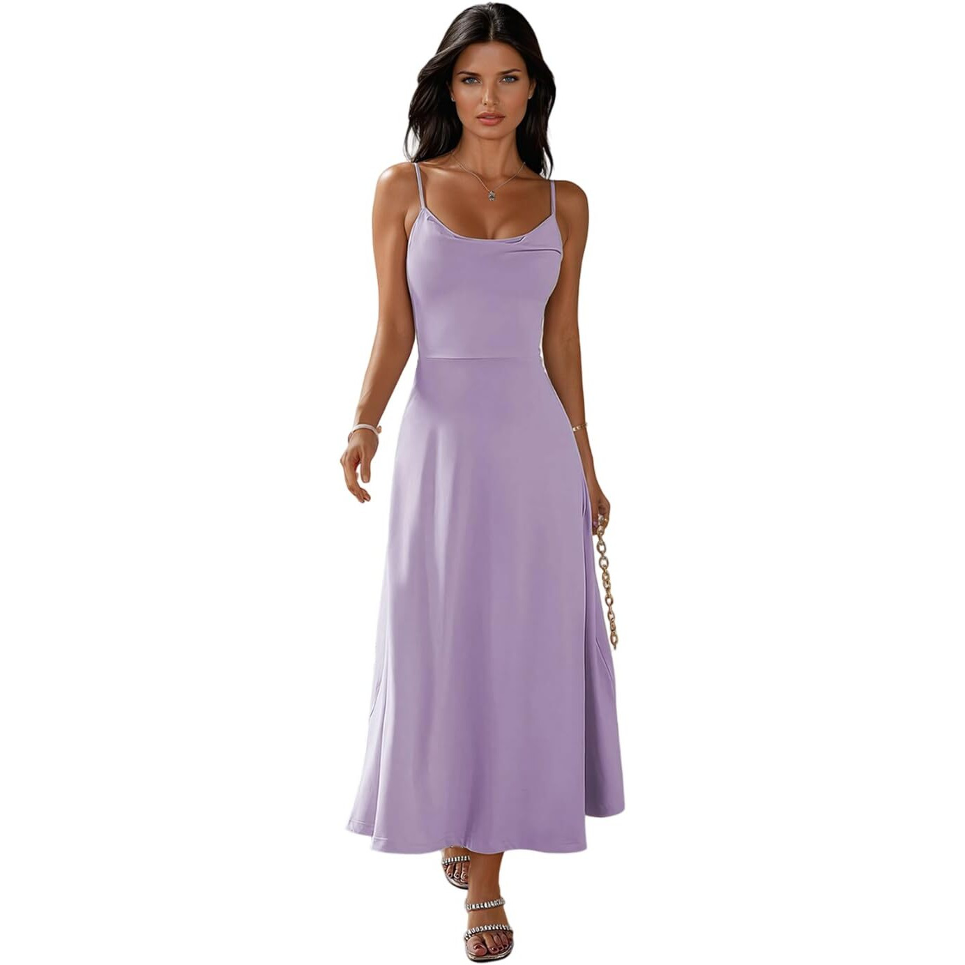 Kotty Women's Malai Febric Dress(Purple,L)
