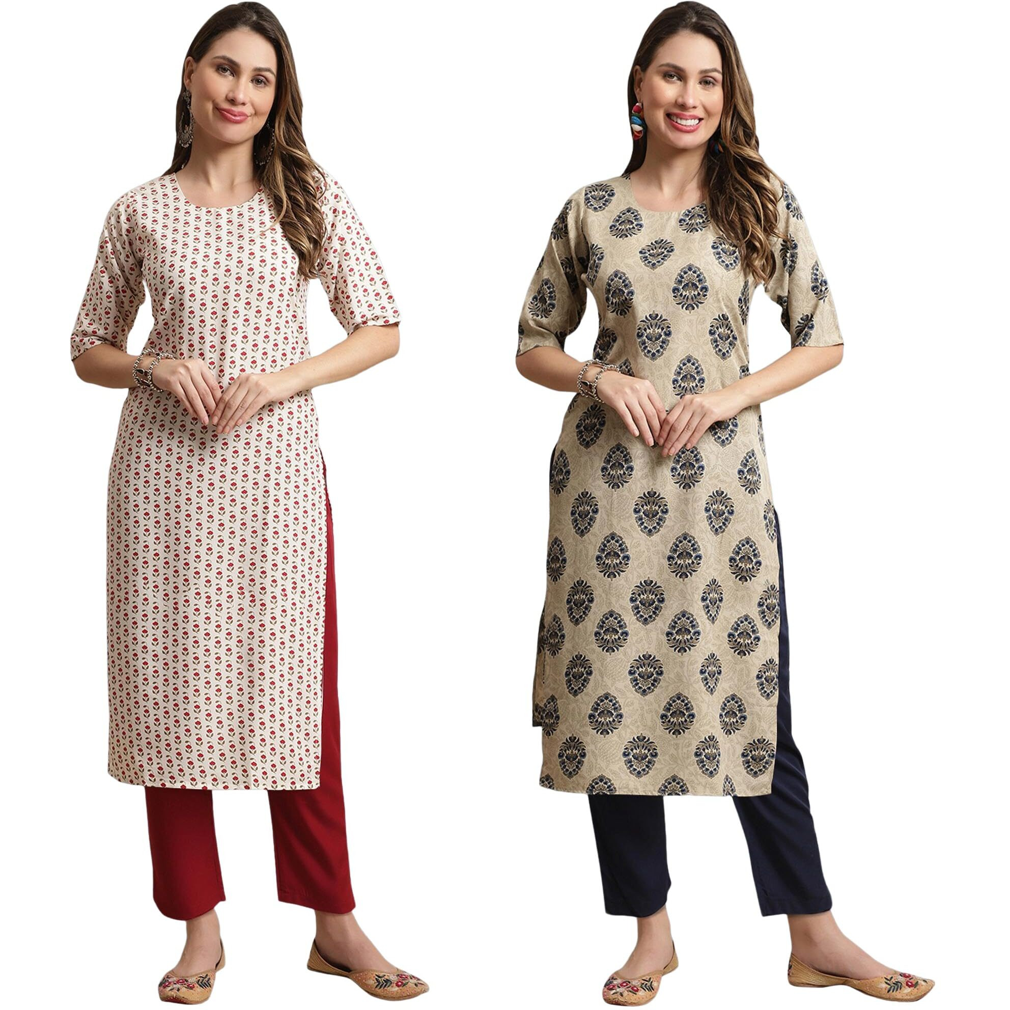 Tee Projekt Printed Crepe Kurti & Pant Set For Women Festival Wear For Women