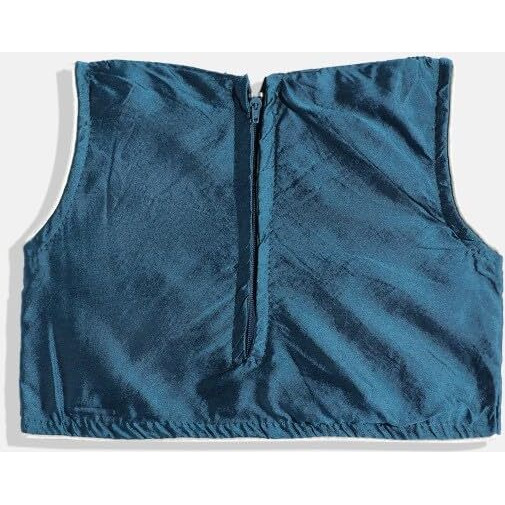Aarika Girls Ethnic Wear Teal Blue-Rani Colour Solid Silk Lehenga Choli Set-(1 Years-3 Years)-(Lch-Shm-7003-T-Blue-18)