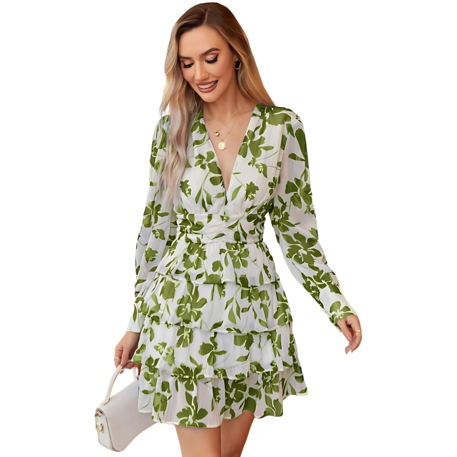 Leriya Fashion Georgette Western Above The Knee Women Party Dress (Lf-Wd1266_Green