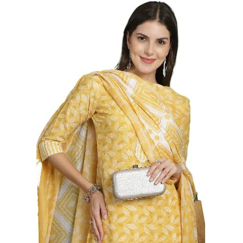 Pinkmint Straight Cotton Printed Kurta And Pant Set With Fancy Dupatta 3 Piece Suit Set Festival