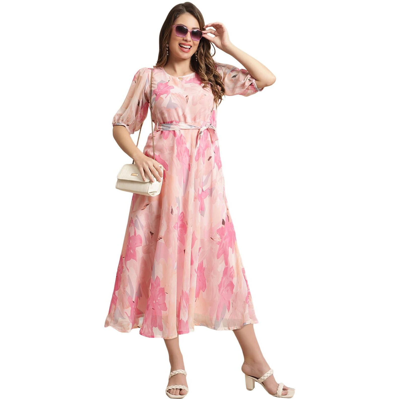 Tee Projekt Women Floral Delight Pink Maxi Dress