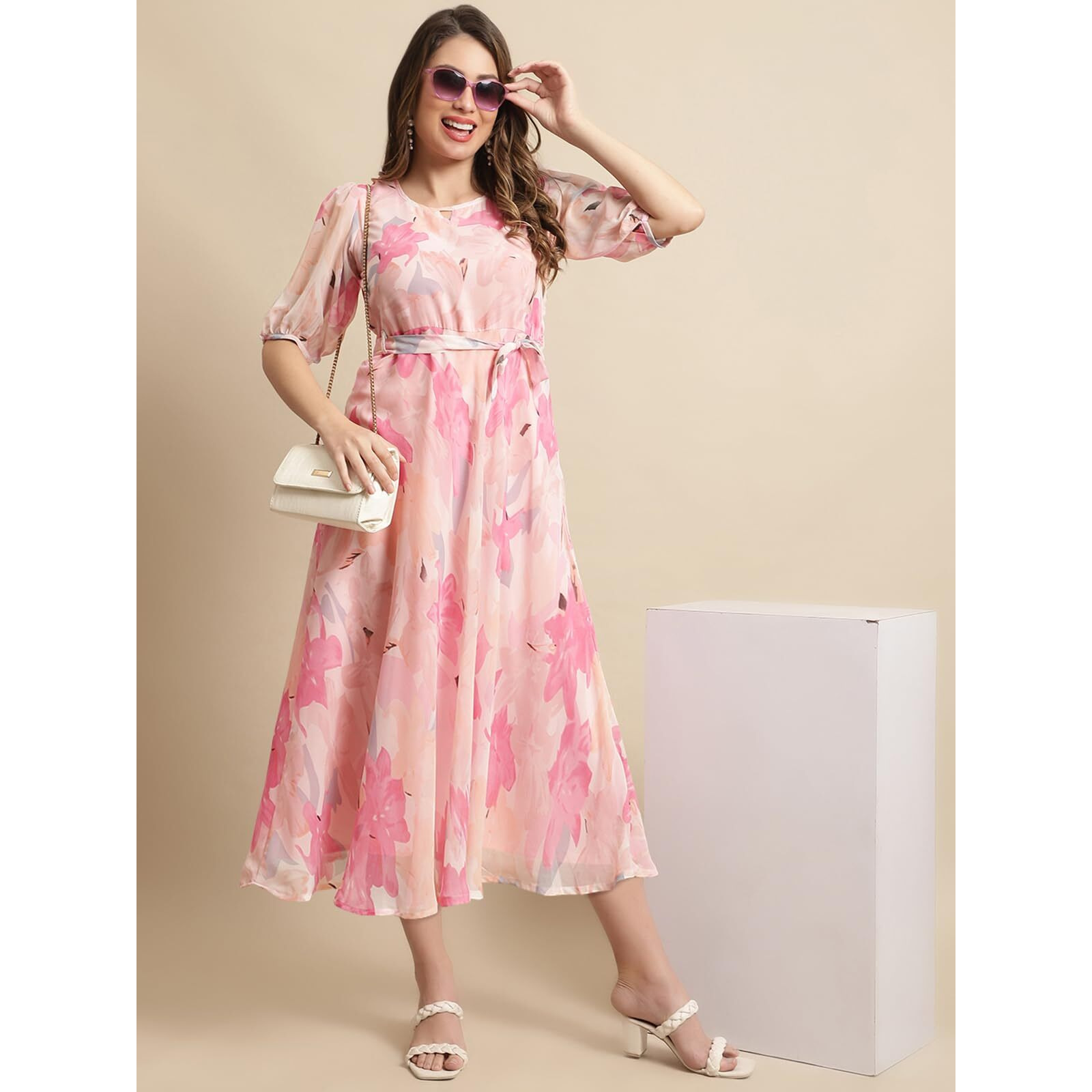 Tee Projekt Women Floral Delight Pink Maxi Dress