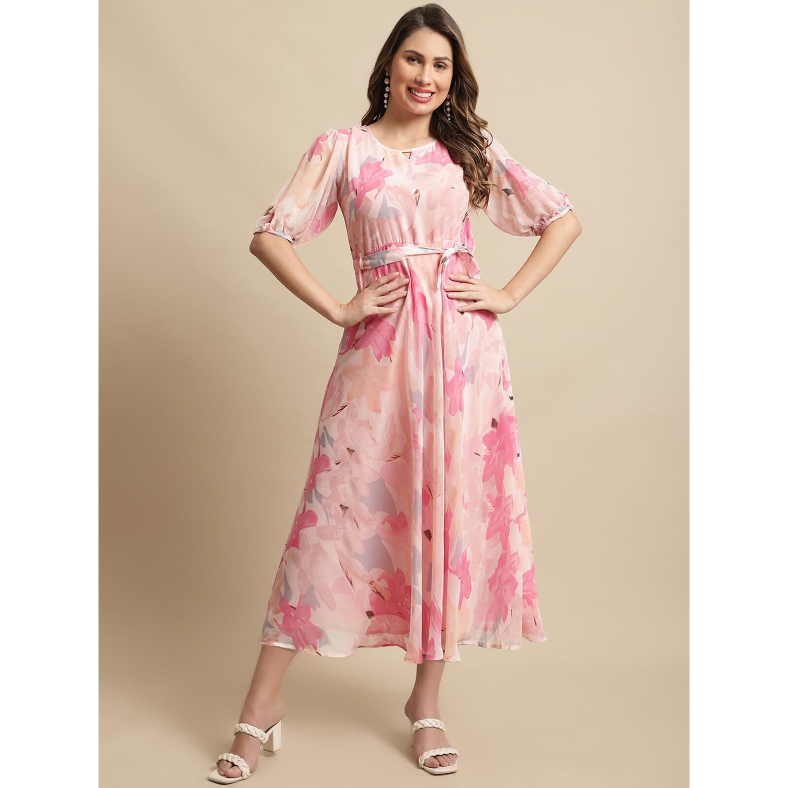 Tee Projekt Women Floral Delight Pink Maxi Dress