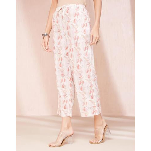 Fabindia Women's Regular Casual Pants (1037227Peach_Peach