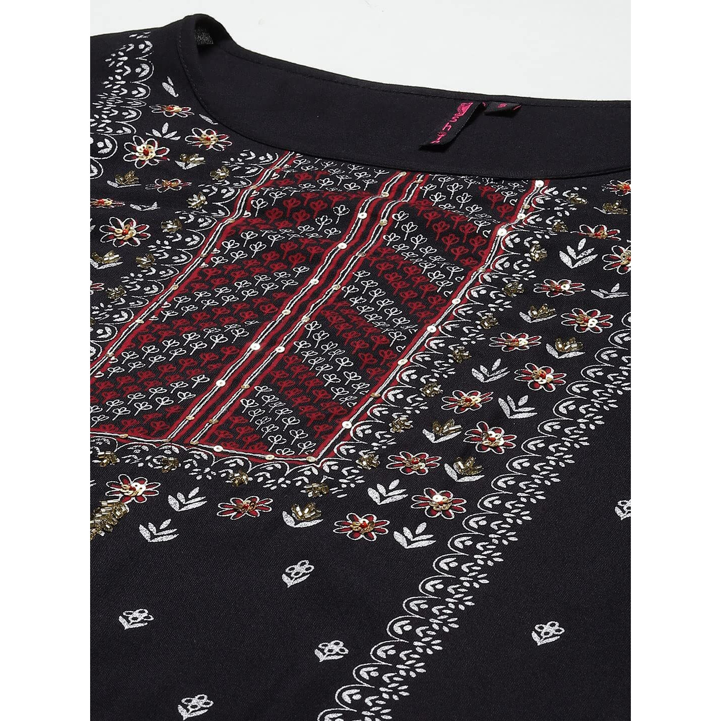 Ishin Women's Viscose Rayon Black Embroidered & Beads And Stones Work A-Line Kurta Suit Set With Dupatta & Palazzo Kplpm-Ff-847D_L_Black