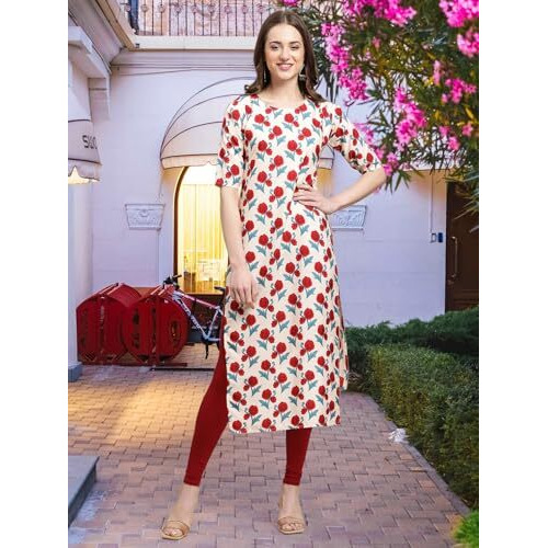 Pinkmint Crepe Digital Printed Kurti For Womens Straight Kurti For Women Festival Wear Kurti For Women