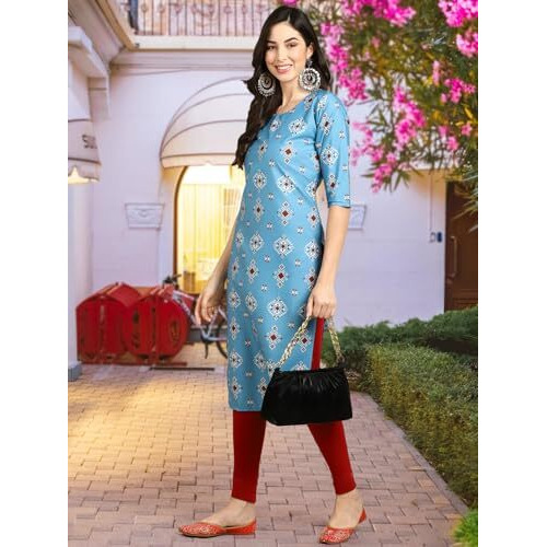 Pinkmint Crepe Digital Printed Kurti For Womens Straight Kurti For Women Festival Wear Kurti For Women