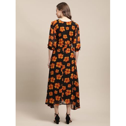 Tee Projekt Women Stylish Maxi Dress|Elegant Graceful Georgette Dress
