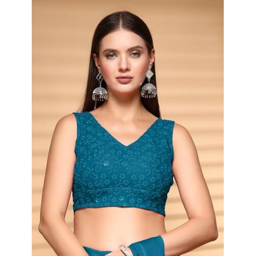 Oomph Readymade Blouse For Women, Cotton, Sleeveless, V-Neck, Rbbl613