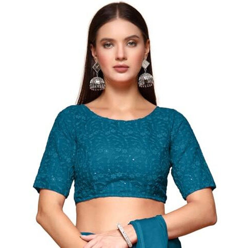 Oomph Readymade Blouse For Women, Brocade, Boat Neck, Rbbl598