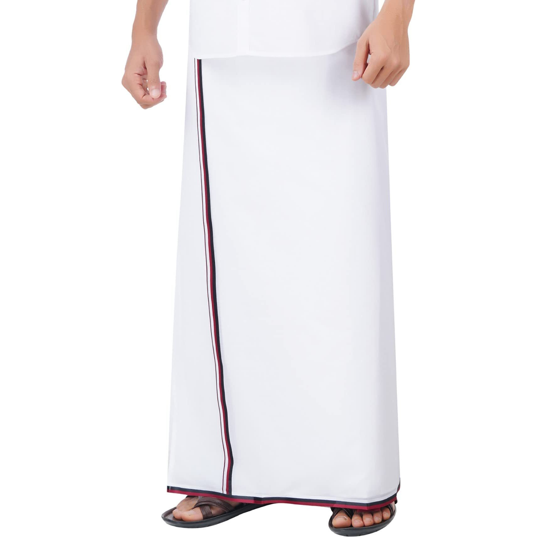 Prakasam Cotton Mens Super Soft Fabric Celebrities Welcro Pocket Dhoti/Political Party Dhoti/Ministers Choice Stitched Dhoti/Super Soft Fabric Stitched Dhoti