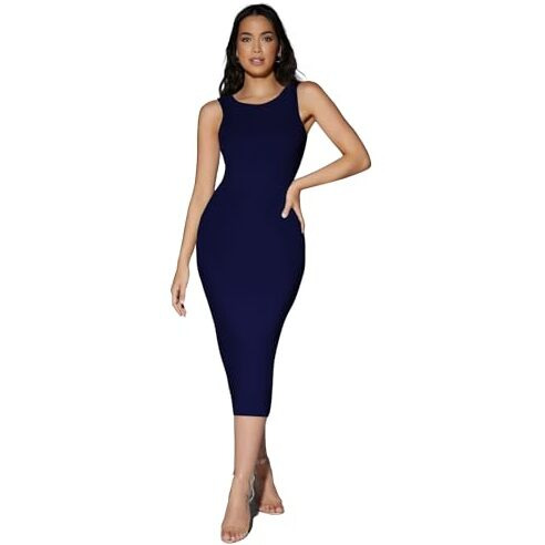 Toochki Dress For Women | Dresses For Women | Women Dress | One Piece Dress For Women | Bodycon Fit Dresses | Midi Women Dress | Lycra Dress For Women Blue