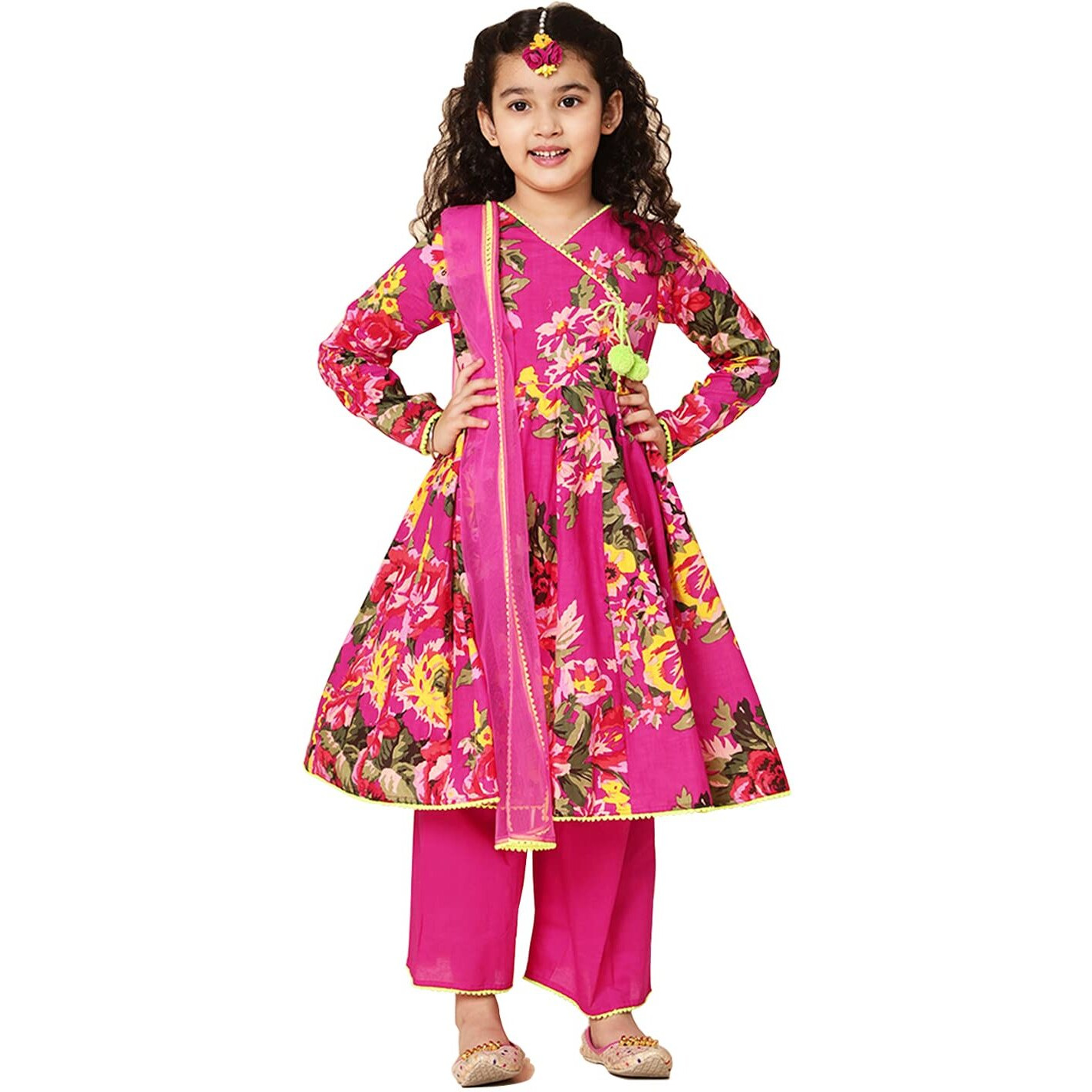 A.T.U.N. (All Things Uber Nice) A.T.U.N. Girls Floral Printed Anarkali Palazzo Set