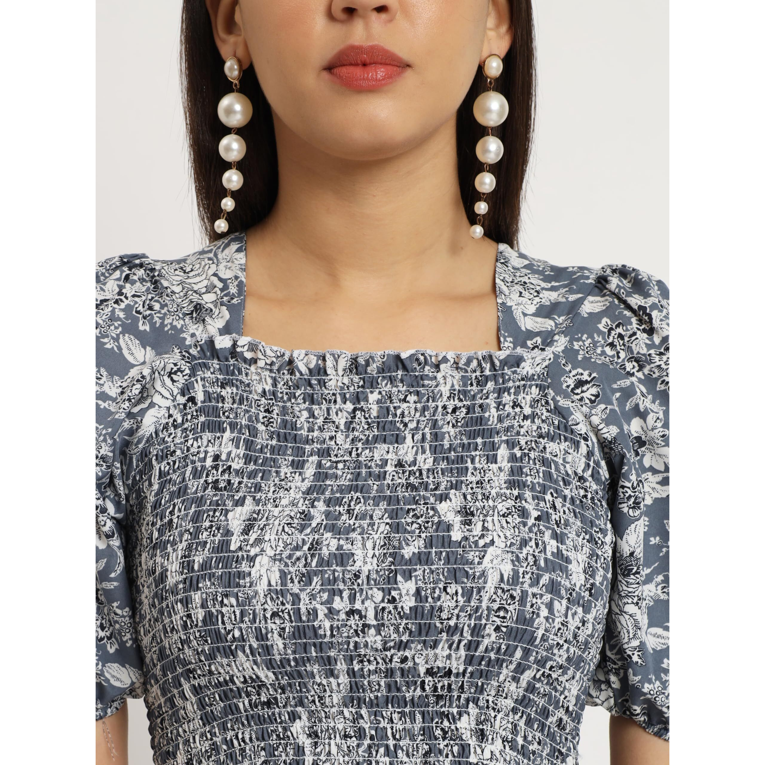 Kzully | Smocked A-Line Midi Dress - Elevate Your Style With Supreme Comfort