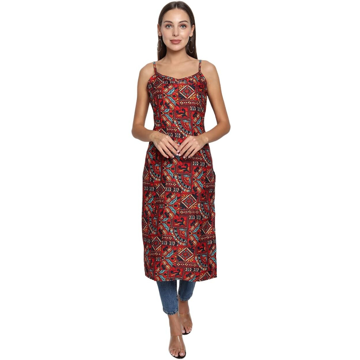 Patlani Women's Micro Crepe Full Stitched Kurti. Maroon
