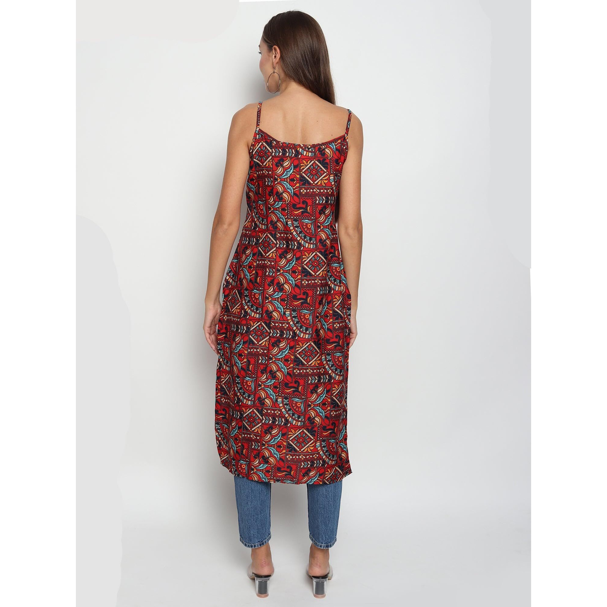 Patlani Women's Micro Crepe Full Stitched Kurti. Maroon