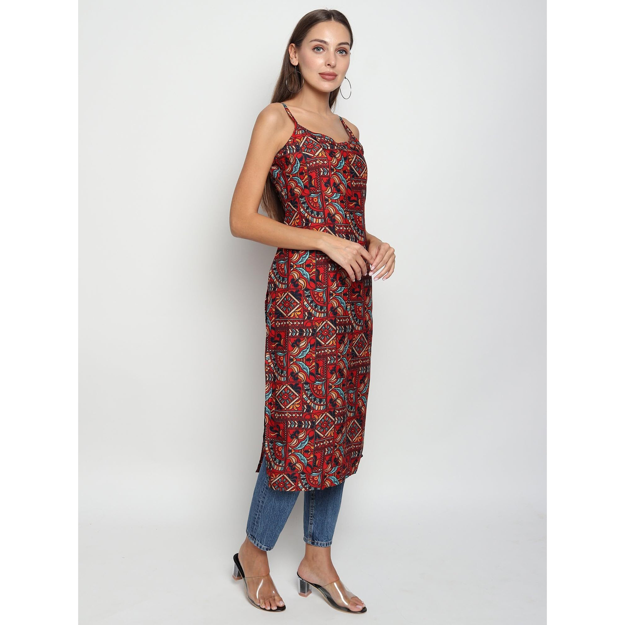 Patlani Women's Micro Crepe Full Stitched Kurti. Maroon