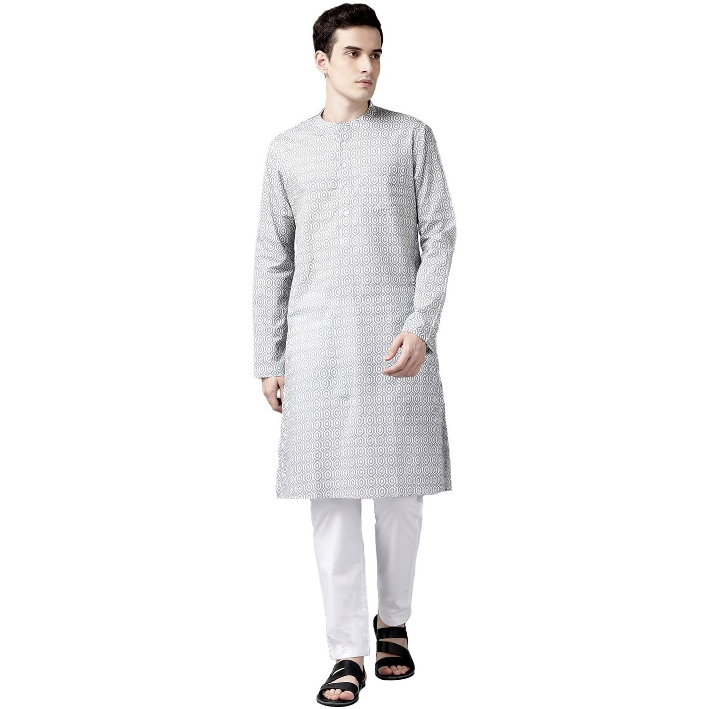 See Designs Cotton Regular Mens Kurta (15211106_Grey_S)