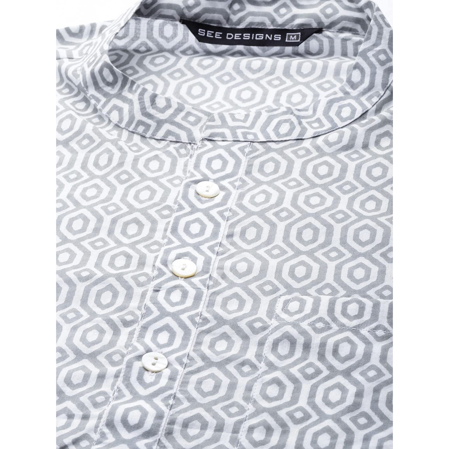 See Designs Cotton Regular Mens Kurta (15211106_Grey_S)