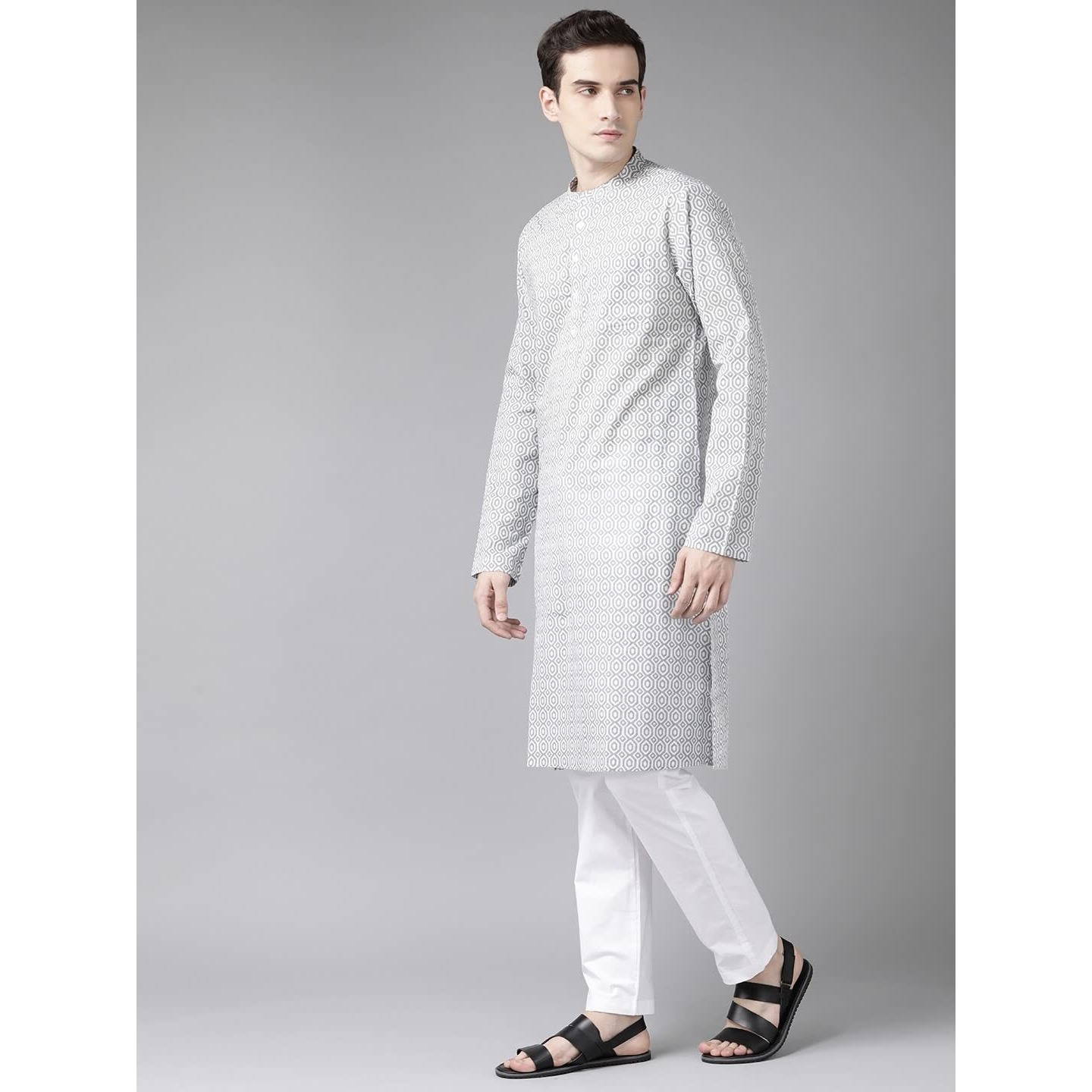 See Designs Cotton Regular Mens Kurta (15211106_Grey_S)