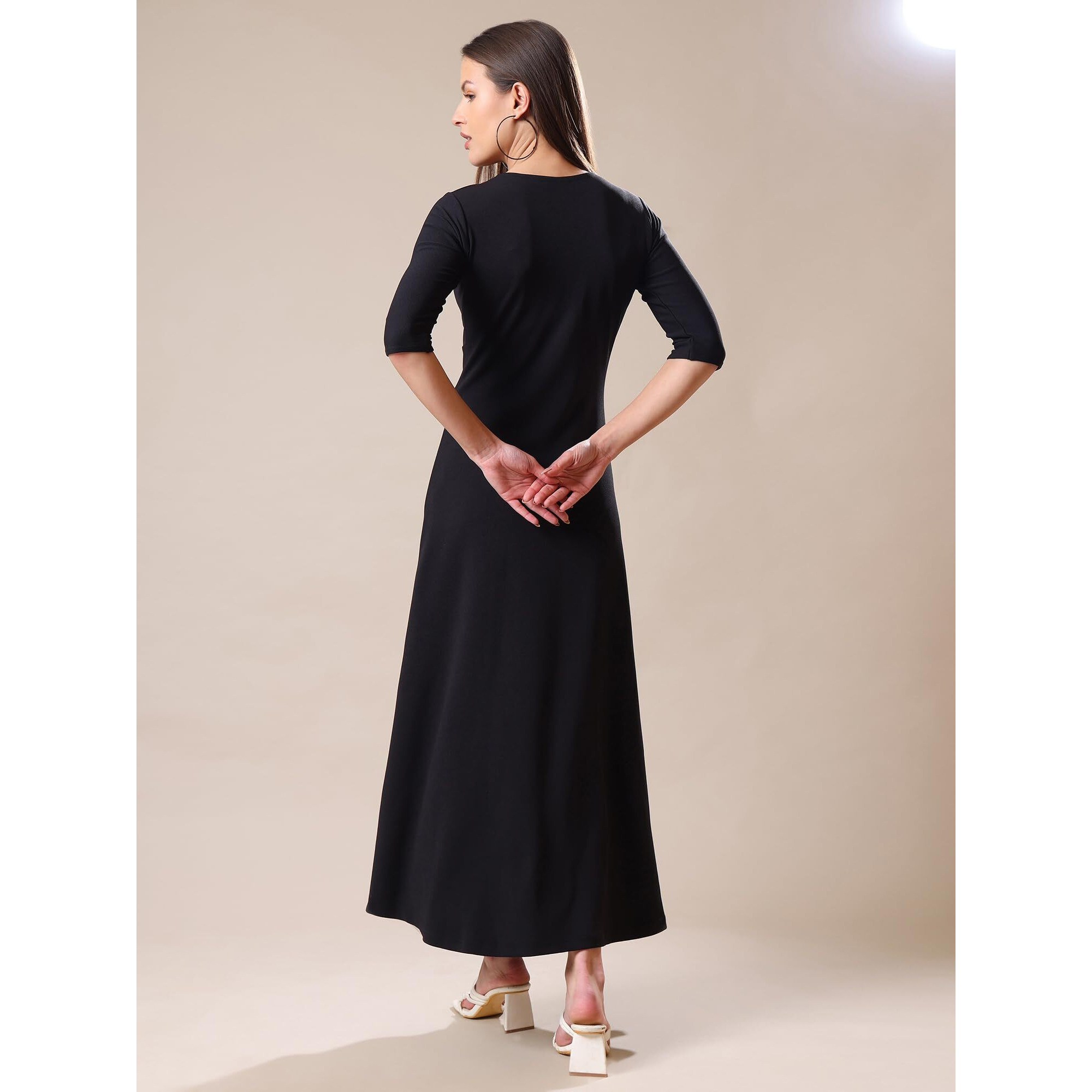 Purvaja Womens Fit & Flare Maxi Dress (Bely-169_Brown_Xx-Large)