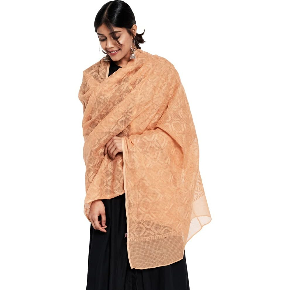 Fabindia Cotton Silk Chikankari Dupatta