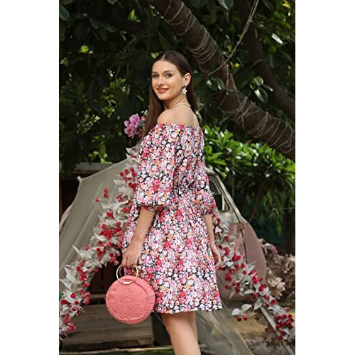 Greciilooks Women's Off Shoulder Dress For Women Tops (Xx-Large, Pink)