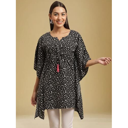 Tee Projekt Casual Crepe Kimino Sleeves Women's Kaftan Dress Ll Kaftan Casual & Everyday Kurta (Pack Of 2)
