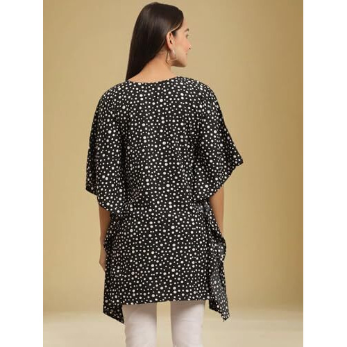 Tee Projekt Casual Crepe Kimino Sleeves Women's Kaftan Dress Ll Kaftan Casual & Everyday Kurta (Pack Of 2)