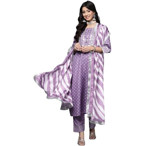 Varanga Women Embellished Kurta Set With Dupatta