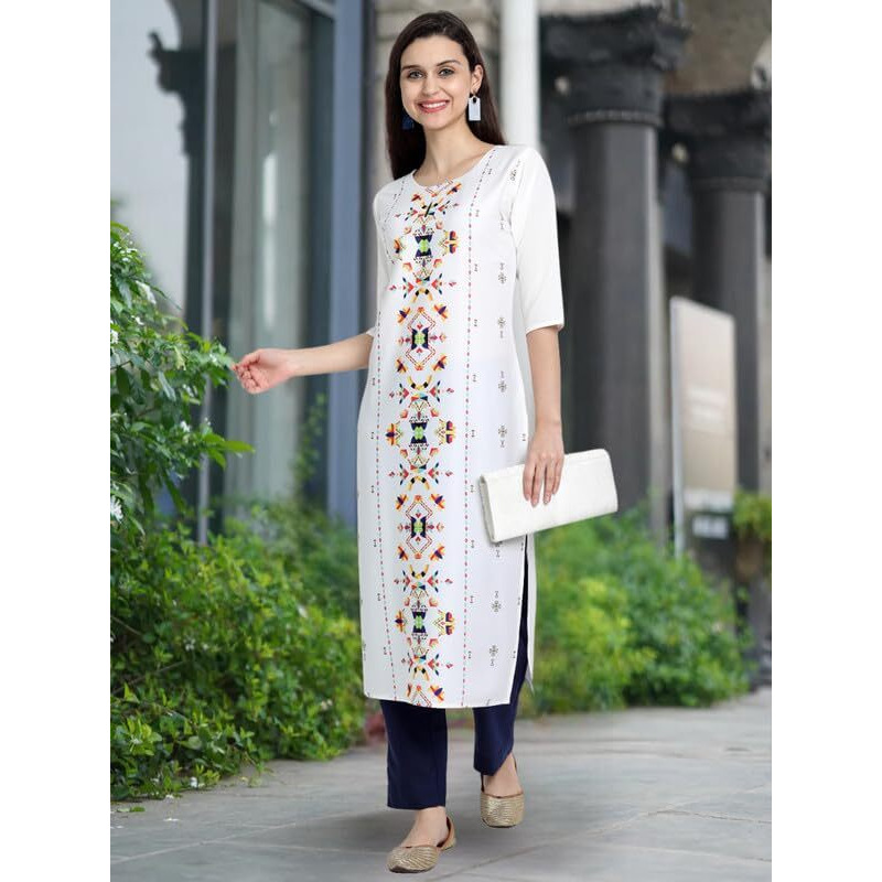 Tee Projekt Printed Crepe Kurti For Women Ll Vibrant Colour Kurti (Pack Of 6)