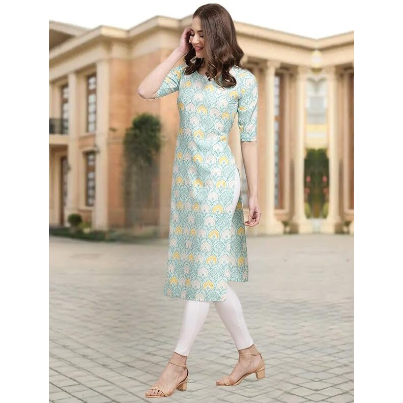 Pinkmint Crepe Digital Printed Kurti For Womens Straight Kurti For Women (Pack Of 5)