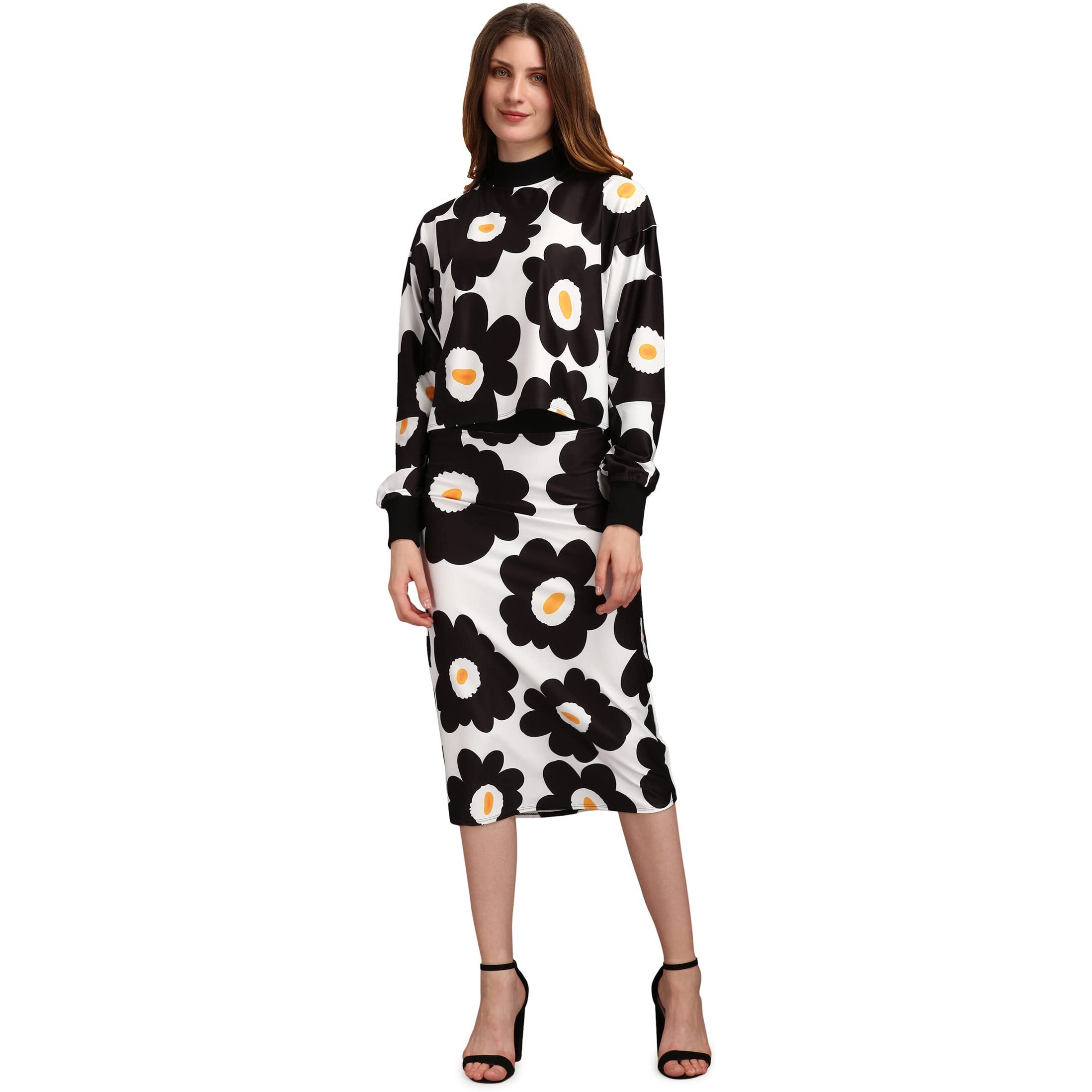 Purvaja Women's Polyester Blend Cocktail Midi Dress (Maxi-028-Omelette-Xs_White